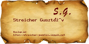 Streicher Gusztáv névjegykártya