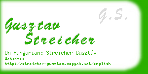 gusztav streicher business card